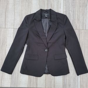 Forever 21 Black Fitted Women's Blazer Stretch Workwear Office Medium